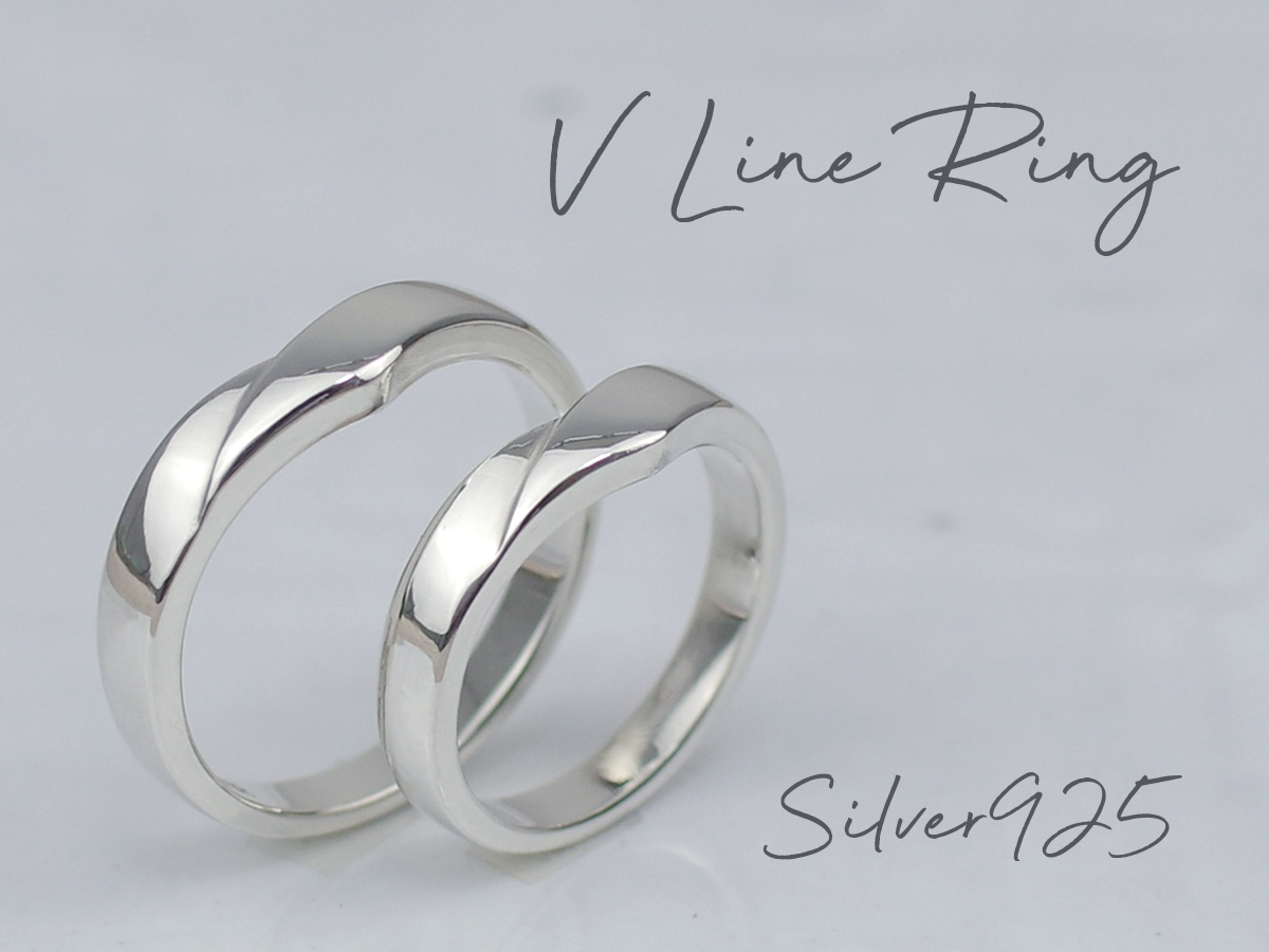 silver925製Vラインring