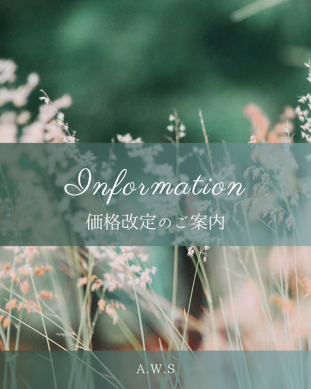 価格改定の案内